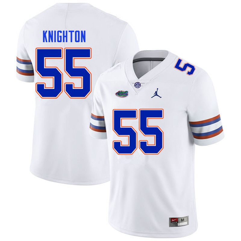 Men #55 Hayden Knighton Florida Gators College Football Jerseys Sale-White - Click Image to Close